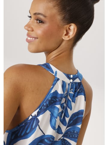 Aniston CASUAL Blusentop in wollweiß-nachtblau-blau-türkis-hellblau