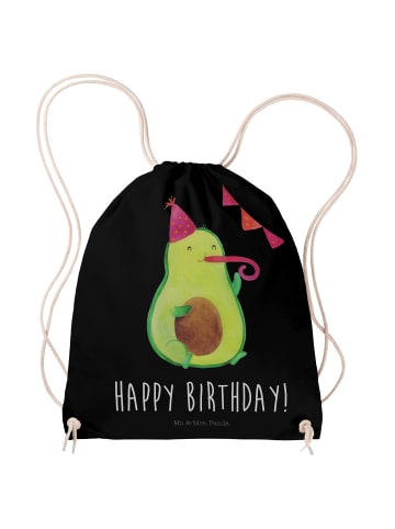 Mr. & Mrs. Panda Sportbeutel Avocado Geburtstag mit Spruch in Schwarz