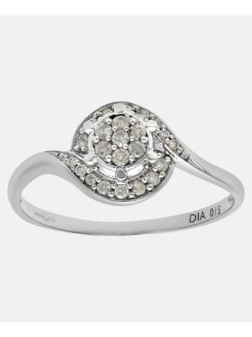 Diamant L'éternel Cluster-Ring aus 375 Weißgold mit Diamant