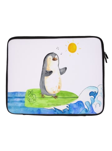 Mr. & Mrs. Panda Notebook Tasche Pinguin Surfer ohne Spruch in Weiß