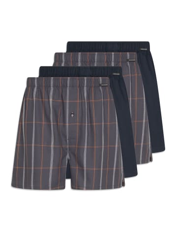 Schiesser Boxershorts Web in Dunkelgrau / Dunkelblau