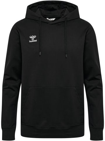 Hummel Hoodie mit Logo-Stickerei und Kängurutasche in Schwarz