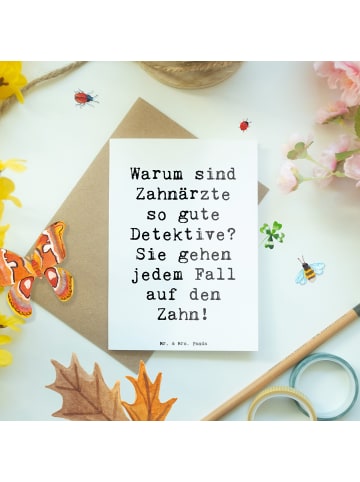 Mr. & Mrs. Panda Grußkarte Spruch Zahnarzt Detektiv mit Spruch in Weiß