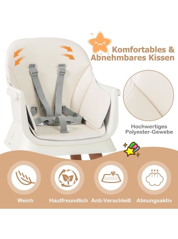 COSTWAY 6-in-1 Babyhochstuhl in Hellbraun