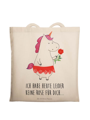 Mr. & Mrs. Panda Tragetasche Einhorn Dame mit Spruch in Creme