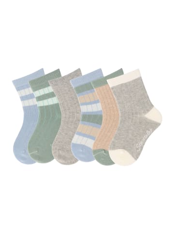 Sterntaler Socken 6er-Pack Rippe in blaugrau