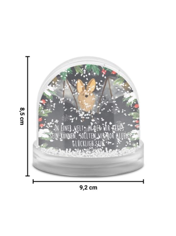 Mr. & Mrs. Panda Schneekugel Weihnachten Fledermaus Flügel mit S... in Kreidetafel