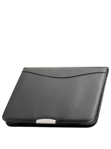 D&N Easy Business  - Schreibmappe feingenarbtes  PU 35 cm Rechner (schwarz) in schwarz