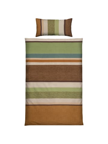 Erwin Müller Fein Biber Bettwäsche in braun-grün