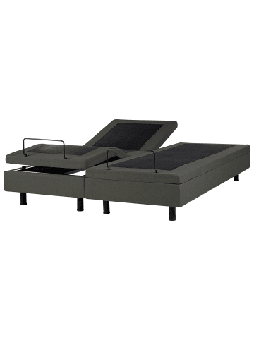 Beliani Doppelbett CASTELLAN in Grau/Schwarz - (W) 180 x (H) 37 x (L) 200 cm