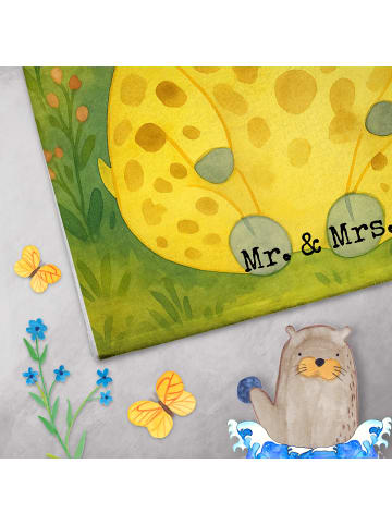 Mr. & Mrs. Panda Handtuch Giraffe Blumenkranz Design ohne Spruch in Weiß