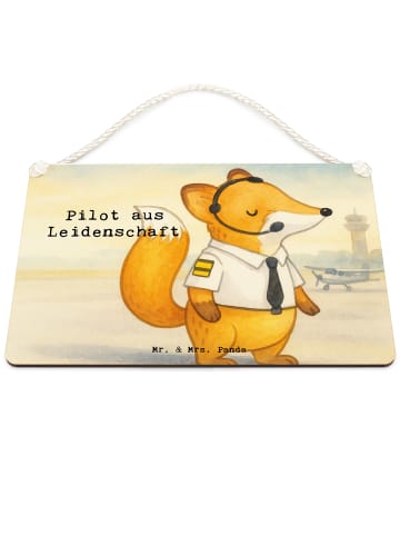 Mr. & Mrs. Panda Schild Pilot Leidenschaft Design mit Spruch in Weiß