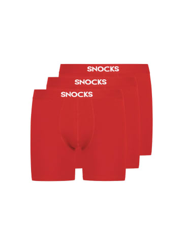 SNOCKS Lange Boxershorts 3 Stück in Hibiscus