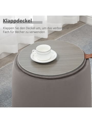 HOMCOM Aufbewahrungs-Ottomane in Dunkelgrau 44L x 44B x 47,5H cm