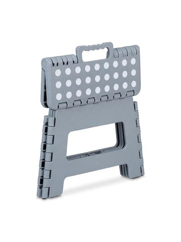 relaxdays 4 x Klapphocker in Hellgrau - (B)35 x (H)22 cm x (T)28 cm