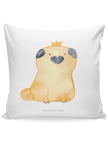 Mr. & Mrs. Panda kuschelkissen 40x40 Mops Krone ohne Spruch in Weiß