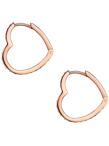 Rafaela Donata Creolen Herz aus Sterling Silber mit Zirkonia in roségold