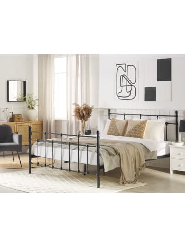 Beliani Doppelbett LYNX in Schwarz - (W) 168 x (H) 110 x (L) 209 cm