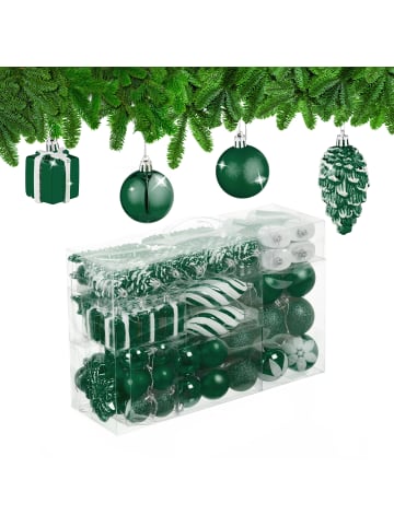 relaxdays 72-tlg. Weihnachtskugeln Set in Dunkelgrün
