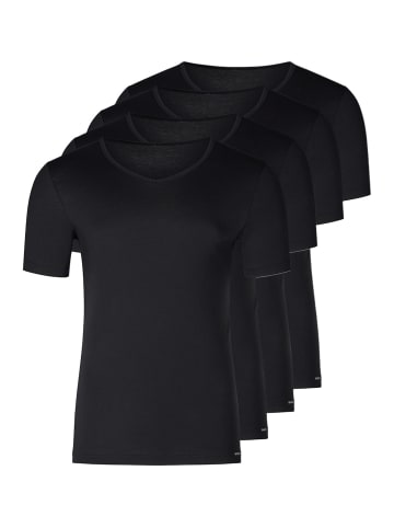 Skiny Unterhemd / Shirt Kurzarm Basis in Schwarz