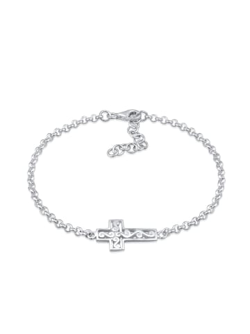 Nenalina Armband 925 Sterling Silber Kreuz, Ornament in Silber