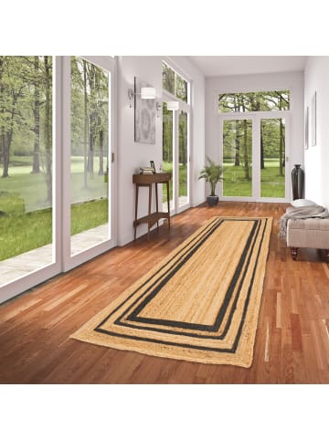 Pergamon Jute Läufer Salsa in anthrazit