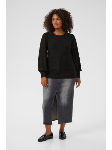 KAFFE curve Langarm-Bluse KCzarina Tight fit in Black Deep