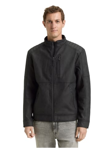 Tom Tailor Kunstlederjacke in schwarz