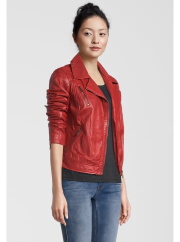 H.I.S Lederjacke mit Reverskragen in RED