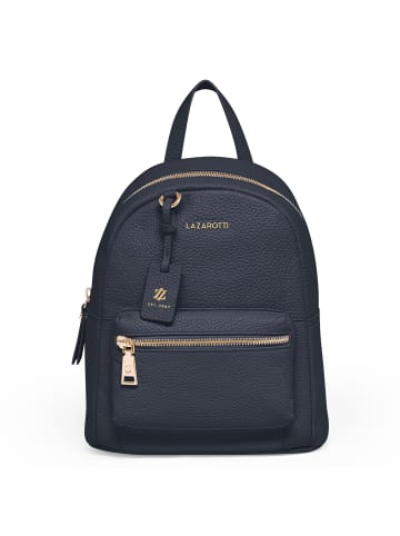 Lazarotti Bologna Leather City Rucksack Leder 27 cm in navy