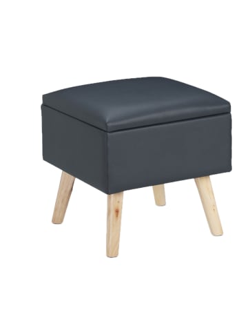 relaxdays Sitzhocker in Dunkelgrau - (B)40x (H)40 x (T)40 cm