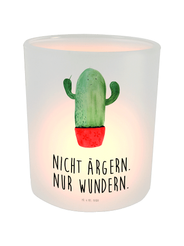 Mr. & Mrs. Panda Garten Windlicht Kaktus Wut mit Spruch in Transparent