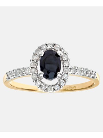 Diamant L'éternel Ring aus 375 Gelbgold mit Diamant mit Saphir