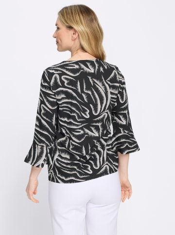 Sieh an! 3/4-Arm-Shirt in schwarz-weiß-bedruckt