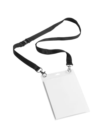 Durable Event-Namensschild A6 transparent / schwarzes Band Packung mit 10 S...