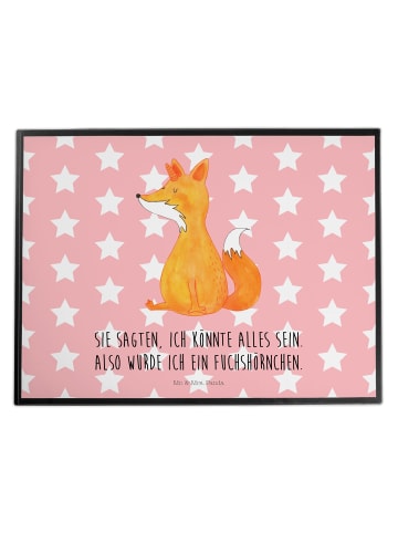 Mr. & Mrs. Panda Schreibtischunterlage Einhorn Wunsch mit Spruch in Rot Pastell