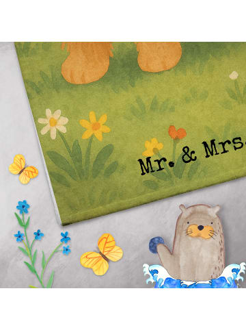 Mr. & Mrs. Panda Gästehandtücher Hund Flauschig Design mit Spruch in Weiß