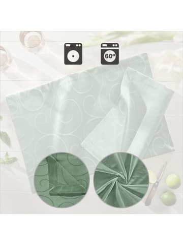 Erwin Müller Jacquard, Baumwollmischung Tischset 2er-Pack Oberhausen in salbei
