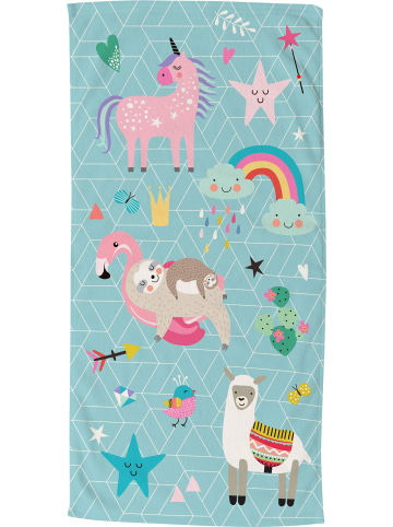 Good Morning Velours-Frottier Strandtuch Moody in blau