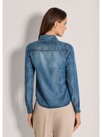 MADELEINE Lässige Denim-Bluse mit Hemdkragen in bleached