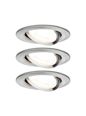 paulmann LED Einbaustrahler Set Nova 3er rund, schwenkbar in Eisen geb - Ø84mm