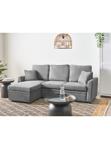Beliani 3-tlg 3-Sitzer Sofa NASSJO in Grau rechtsseitig