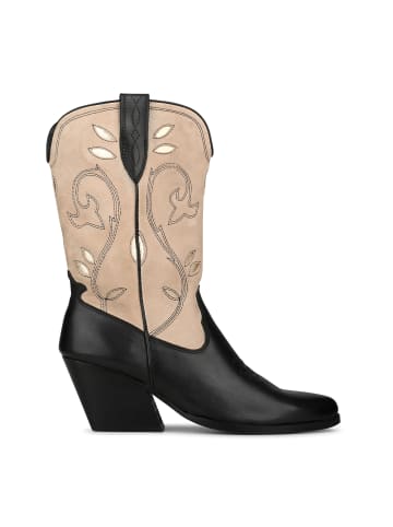 PS Poelman Westernstiefel "LOLA" in Schwarz und Taupe