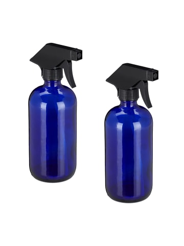 relaxdays 4 x Sprühflasche in Blau - 500 ml