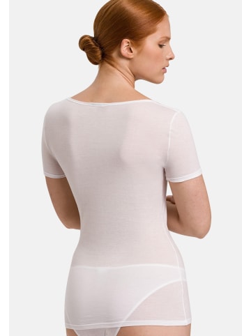 Hanro Unterhemd / Shirt Kurzarm Ultralight in Weiß