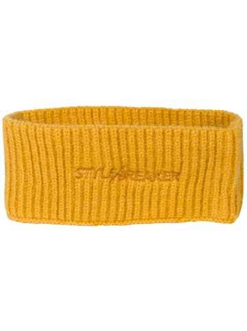 styleBREAKER Strick Stirnband mit Logo in Curry