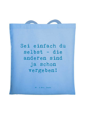 Mr. & Mrs. Panda Einkaufstasche Spruch Selbstakzeptanz Einzigart... in Sky Blue
