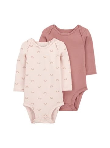 carter's 2er-Pack Bodys langarm Regenbogen in Rosa