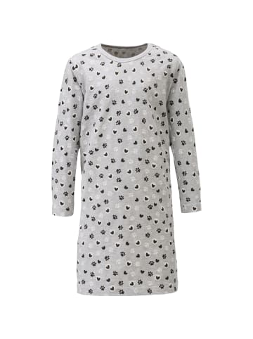 Erwin Müller Single-Jersey Kinder-Nachthemd mit Leggings 2er-Pack in flieder/grau meliert