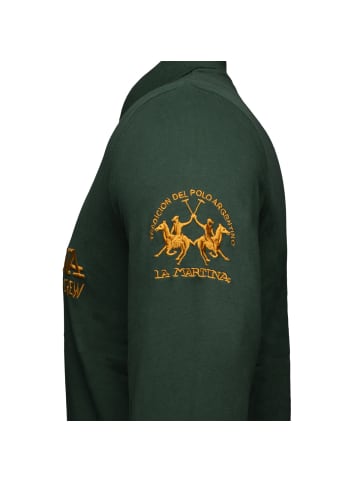 La Martina Langarm-Poloshirt XMP306 XT in dunkelgruen